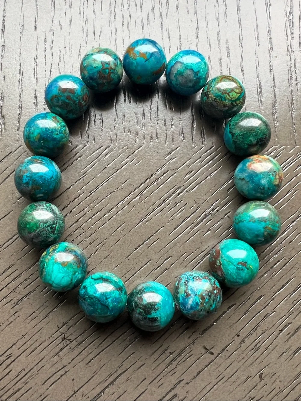 HQ Chrysocolla bracelet 13mm SIZE 7’